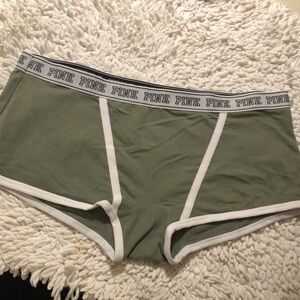 🚨B2G1 New PINK VICTORIA SECRET Army Green Black Metallic Silver Boycut Panties